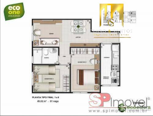 Apartamento à venda com 2 quartos, 50m² - Foto 3