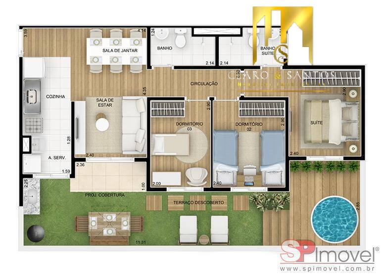 Apartamento à venda com 3 quartos, 82m² - Foto 2